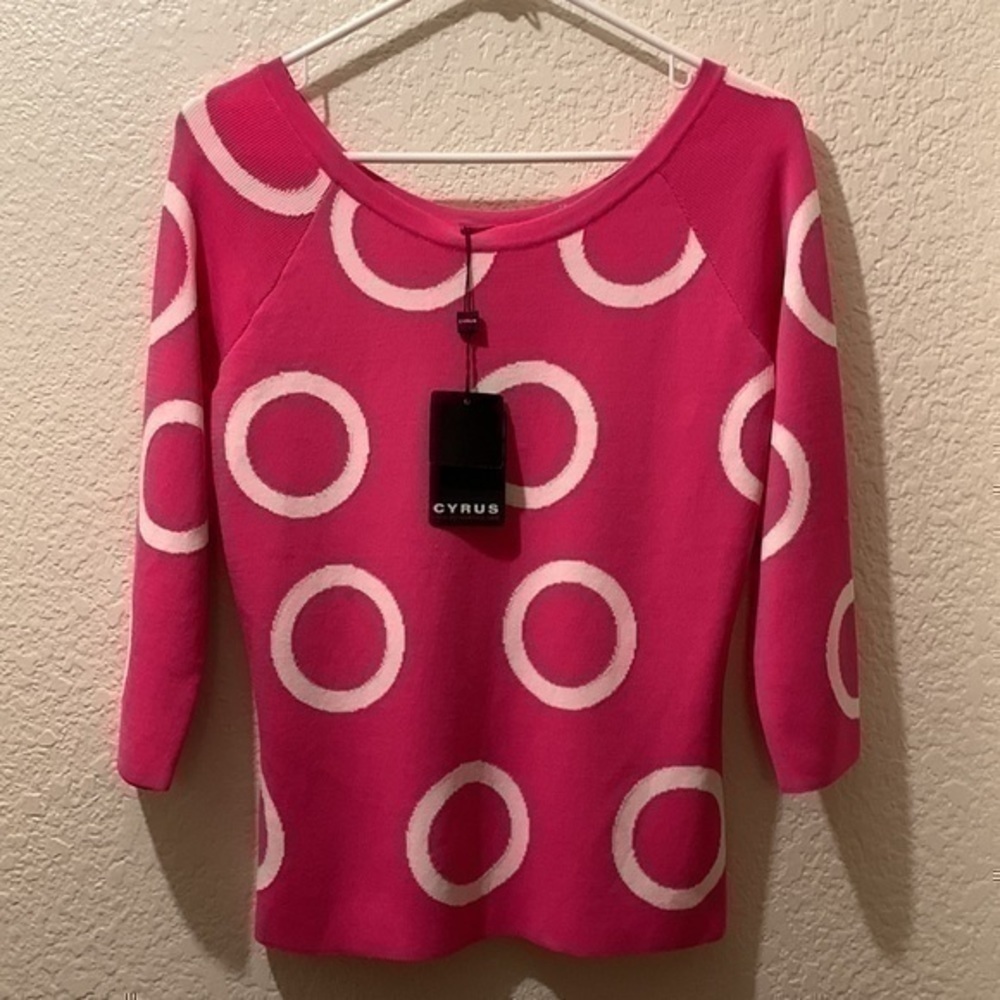 Cyrus sweater pink & white medium brand new with tags - Picture 4 of 8